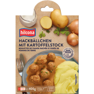 Hilcona Hackfleischbällchen mit Kartoffelstock, 400 g Hilcona Hackfleischbällchen mit Kartoffelstock, 400 g