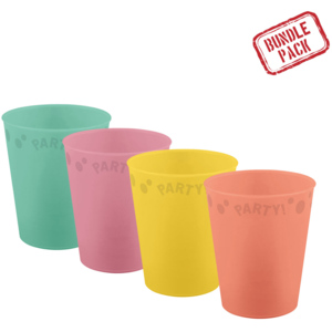 4 Becher Pastel Party 250ml, reusable