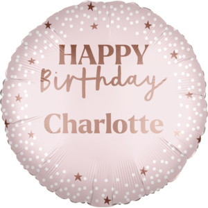 Folienballon Happy Birthday, personalisiert, rosa Folienballon Happy Birthday, personalisiert, rosa
