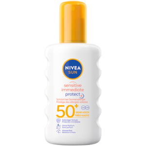 In/Out Nivea Sun Spray Sensitive Immediate Protect LSF50+, 200 ml In/Out Nivea Sun Spray Sensitive Immediate Protect LSF50+, 200 ml