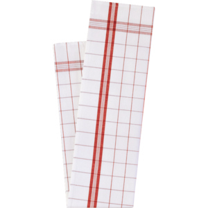 Küchentuch Halbleinen 47 x 85 cm rot Pack zu 6 Stück