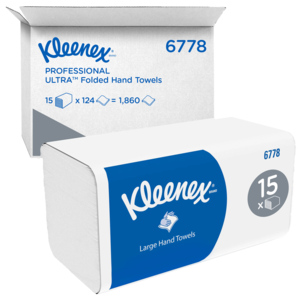 Kleenex Ultra Handtuch, V-Falz, 2-lagig, Interfold, weiss, 15 x 124St Kleenex Ultra Handtuch, V-Falz, 2-lagig, Interfold, weiss, 15 x 124St