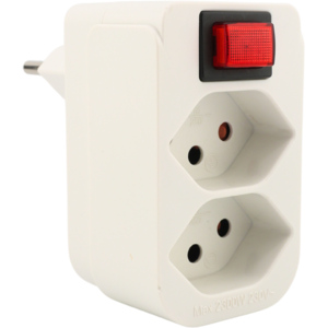 Abzweigstecker 2x T13 mit Schalter