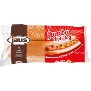 Jaus Hot Dog Brötchen, 4 Stück, 320 g