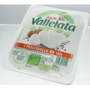 Vallelata Mozzarella Fior di Latte, 4 x 180g