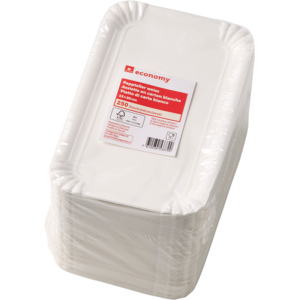 Economy Pappteller FSC 13 x 20 cm weiss, Pack zu 250 Stück Economy Pappteller FSC 13 x 20 cm weiss, Pack zu 250 Stück