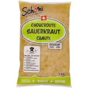 Schöni Sauerkraut gekocht frisch, 1 kg Schöni Sauerkraut gekocht frisch, 1 kg