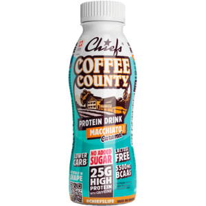 Chiefs Protein Milk Coffee County Caramel Macchiato, laktosefrei, 8 x 3,3 dl Chiefs Protein Milk Coffee County Caramel Macchiato, laktosefrei, 8 x 3,3 dl