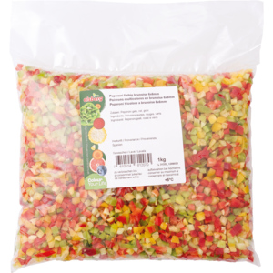 Peperoni farbig Brunoise, 6 x 6 x 6 mm, 1 kg