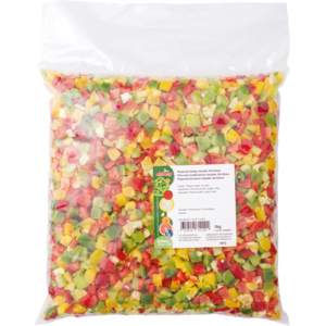 Peperoni farbig Rissolée, 14 x 14 x 14 mm, 3 kg Peperoni farbig Rissolée, 14 x 14 x 14 mm, 3 kg