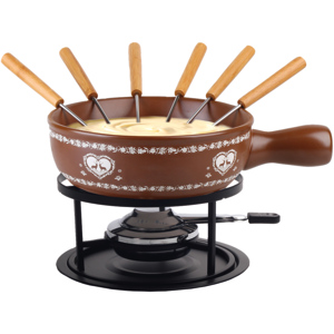 Fondue Set Hirsch-Herz, 9 teilig, Ø 22 cm, braun Fondue Set Hirsch-Herz, 9 teilig, Ø 22 cm, braun
