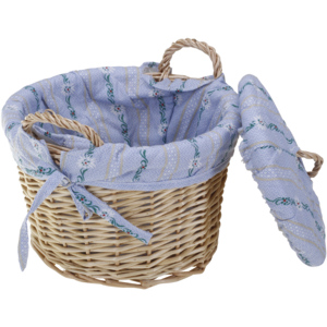 Kartoffelkorb mit Sennenlook, blau, 23 x 23 x 19 cm Kartoffelkorb mit Sennenlook, blau, 23 x 23 x 19 cm