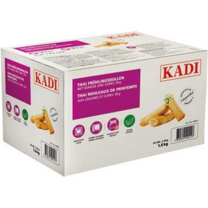 Kadi Frühlingsrollen Thai mit Curry und Gemüse, TK, 32 x 50 g / 1,6 kg