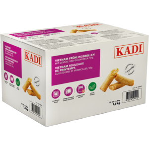 Kadi Frühlingsrollen Vietnam mit Gemüse und Glasnudeln, TK, 32 x 50 g / 1,6 kg Kadi Frühlingsrollen Vietnam mit Gemüse und Glasnudeln, TK, 32 x 50 g / 1,6 kg