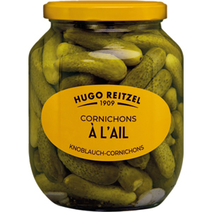 Hugo Reitzel Cornichons, mit Knoblauch, 6 x 1,6 kg Hugo Reitzel Cornichons, mit Knoblauch, 6 x 1,6 kg