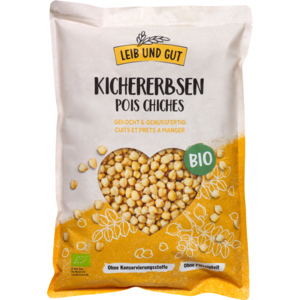 Leib und Gut Bio Kichererbsen gekocht & genussfertig, 1 kg Leib und Gut Bio Kichererbsen gekocht & genussfertig, 1 kg