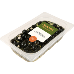 Schwarze Oliven, gefüllt mit Frischkäse, 750 g Schwarze Oliven, gefüllt mit Frischkäse, 750 g