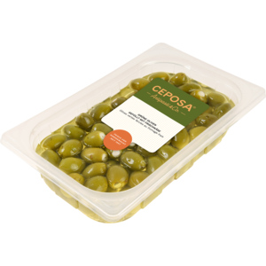 Grüne Oliven, gefüllt mit Frischkäse, 750 g Grüne Oliven, gefüllt mit Frischkäse, 750 g