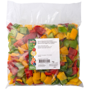 Peperoni farbig Handschnitt, 20 x 20 mm, 1 kg