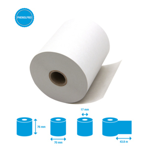 Kassenrolle 76/70/17 mm, Pack zu 10 Rollen
