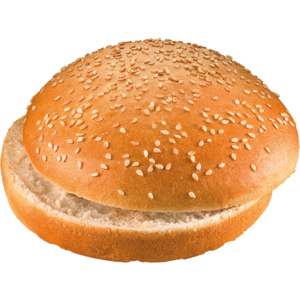 Economy Hamburger Bun Sesam, tiefgekühlt, geschnitten, Ø 11,5 cm, 30 x 81 g