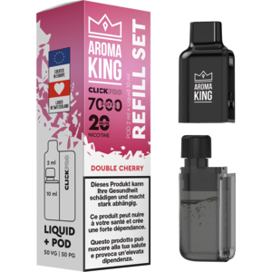 Aroma King Click Pro 7000 Double Cherry (Pod + Liquid) (10) Aroma King Click Pro 7000 Double Cherry (Pod + Liquid) (10)
