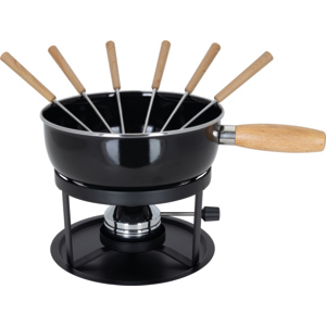 Fondue Set, Emaille Gas, 9 teilig, schwarz, Ø 22 cm Fondue Set, Emaille Gas, 9 teilig, schwarz, Ø 22 cm