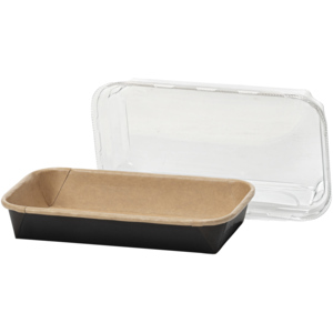 Sushi Platten mit Deckel, 16.0 x 9.1 x 2,4 cm, braun/schwarz, 25 Stück Sushi Platten mit Deckel, 16.0 x 9.1 x 2,4 cm, braun/schwarz, 25 Stück