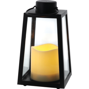 Laterne LED Keru, schwarz, 11 x 18 cm