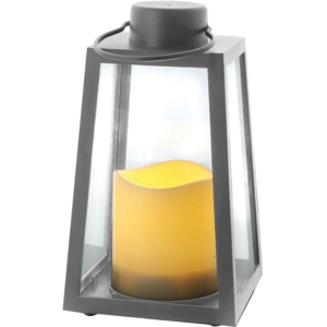 Laterne LED Keru, grau, 11 x 18 cm Laterne LED Keru, grau, 11 x 18 cm