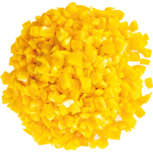 KM Peperoni gelb Rissolée, ca. 15 x 15 x 15 mm, 1 kg