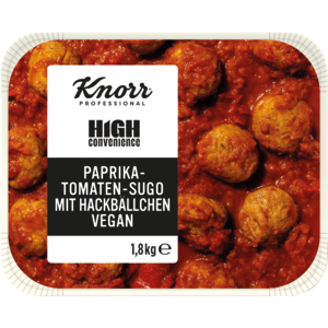 High Convenience PaprikaTomaten Sugo Hackbällchen, vegan, tiefgekühlt, 2 x 1,8 kg High Convenience PaprikaTomaten Sugo Hackbällchen, vegan, tiefgekühlt, 2 x 1,8 kg
