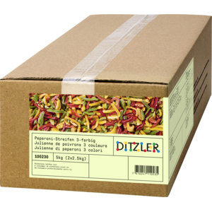 Ditzler Peperoni Julienne 3-farbig, TK 2 x 2,5 kg