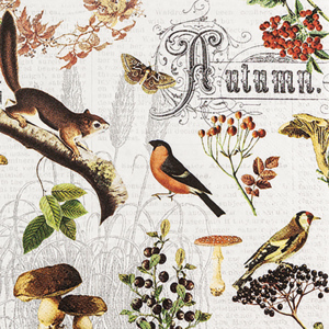 Homefashion Servietten "Autumn Collage" 33 x 33 cm, Pack zu 20 Stück Homefashion Servietten "Autumn Collage" 33 x 33 cm, Pack zu 20 Stück