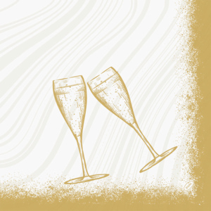Bio Dunisoft Servietten, 40 x 40 cm, Sparkly Cheers white, 60 Stück