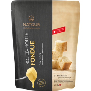 Natour Fondue Moitié Moitié, fixfertig, frisch, 600 g Natour Fondue Moitié Moitié, fixfertig, frisch, 600 g