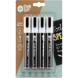 Kreidemarker 2 - 4 mm, weiss, Pack zu 4 Stück Kreidemarker 2 - 4 mm, weiss, Pack zu 4 Stück
