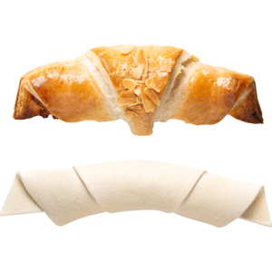 Romer's Blätterteig Mandelgipfel, Teigling, tiefgekühlt, 35 x 90 g Romer's Blätterteig Mandelgipfel, Teigling, tiefgekühlt, 35 x 90 g
