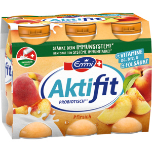 Emmi Aktifit Pfirsich, laktosefrei, 6 x 65 ml