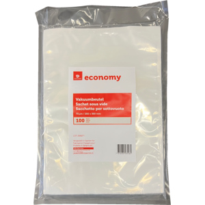 Economy Vakuumbeutel 70 µm, 260 x 360 mm, Pack zu 100 Stück Economy Vakuumbeutel 70 µm, 260 x 360 mm, Pack zu 100 Stück