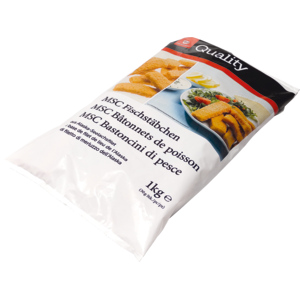 Quality MSC Fischstäbchen, tiefgekühlt, 1 kg Quality MSC Fischstäbchen, tiefgekühlt, 1 kg