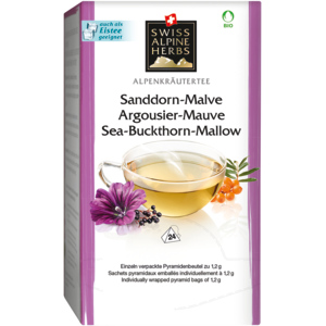 Swiss Alpine Herbs Bio Knospe Suisse, Tee Sanddorn Malve, 24 x 1,2 g Swiss Alpine Herbs Bio Knospe Suisse, Tee Sanddorn Malve, 24 x 1,2 g