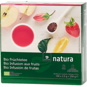 Natura Bio Früchtetee im Aromaschutzbeutel, 10 x 100 x 2,5 g Natura Bio Früchtetee im Aromaschutzbeutel, 10 x 100 x 2,5 g