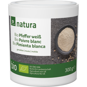 Natura Bio Pfeffer weiss gemahlen, 300 g Natura Bio Pfeffer weiss gemahlen, 300 g