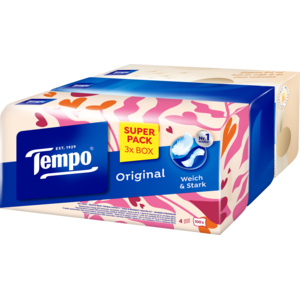 Tempo Taschentücher in der Box, 3 x 100 St