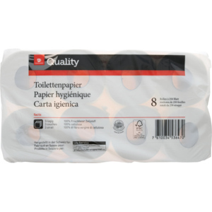Quality Toilettenpapier, 3-lagig, weiss, 250 Blatt, 8 x 8 Rl Quality Toilettenpapier, 3-lagig, weiss, 250 Blatt, 8 x 8 Rl