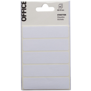 Office Etiketten 82 x 21 mm weiss Pack zu 5 x 30 Stück