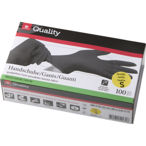 Quality Einweghandschuhe Nitril, Grösse S, schwarz, 100 St Quality Einweghandschuhe Nitril, Grösse S, schwarz, 100 St