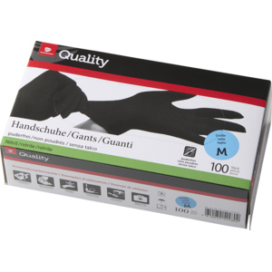 Quality Einweghandschuhe Nitril, Grösse M, schwarz, 100 St