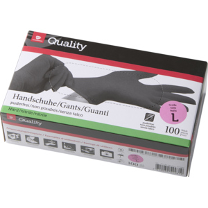 Quality Einweghandschuhe Nitril, Grösse L, schwarz, 10 x 100 St Quality Einweghandschuhe Nitril, Grösse L, schwarz, 10 x 100 St